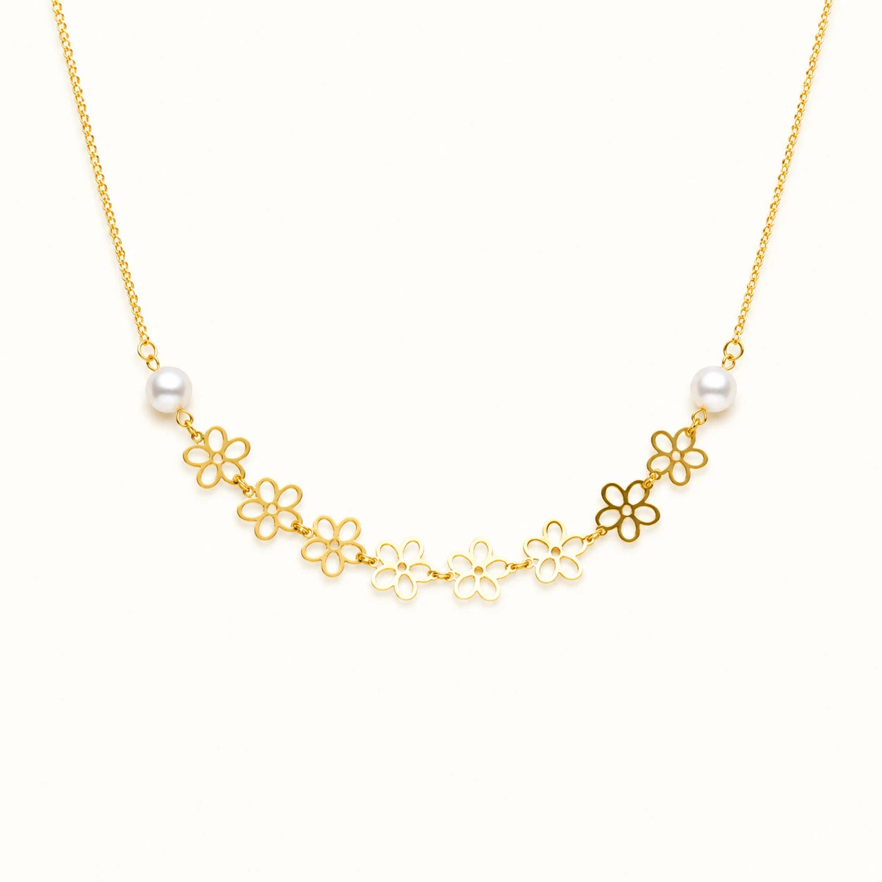 Floral Daisy Necklace – 18K Gold Plated