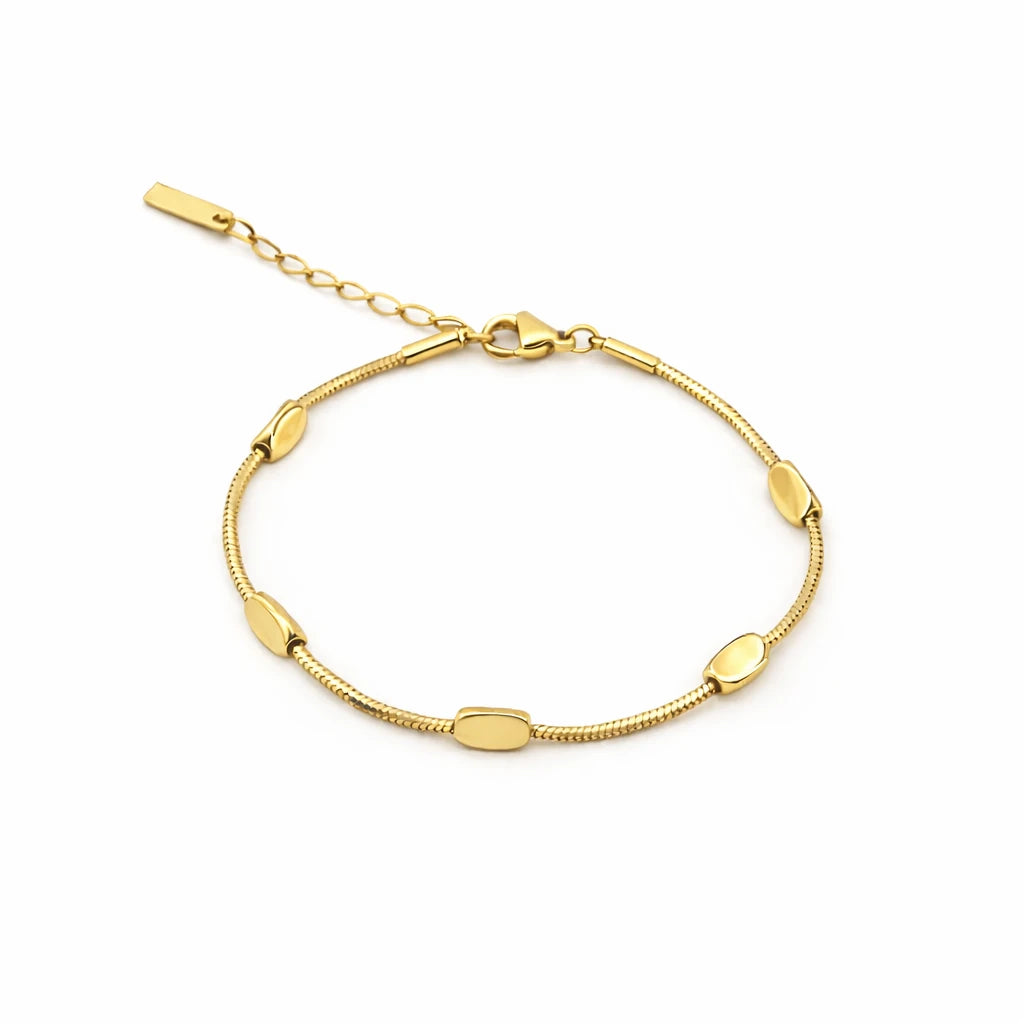 Nysa Minimal Gold Bead Bracelet – 18K Gold Plated