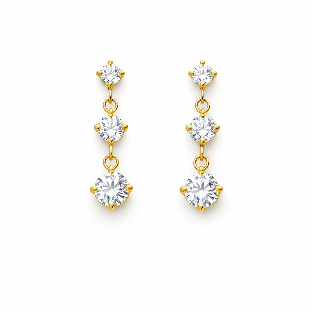 Siena – 18K Gold Plated Zirconia Drop Earrings