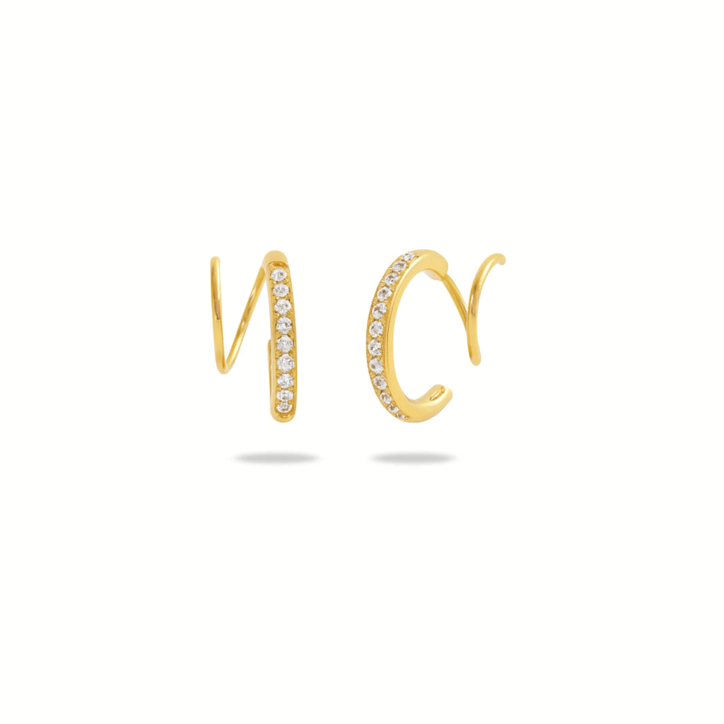 Aira – 18K Gold Plated Zirconia Ear Cuff Earrings