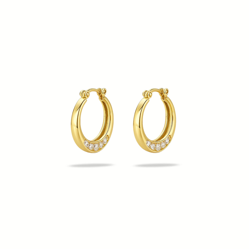 Elara – 18K Gold Plated Zirconia Hoops