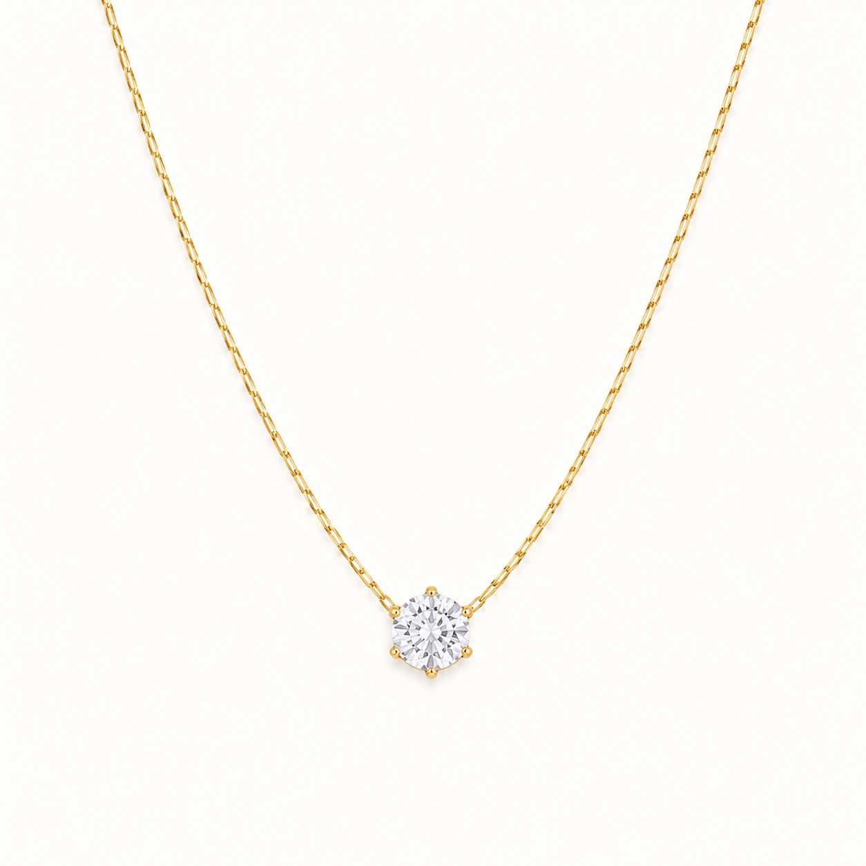 Elara Solitaire Necklace – 18K Gold Plated