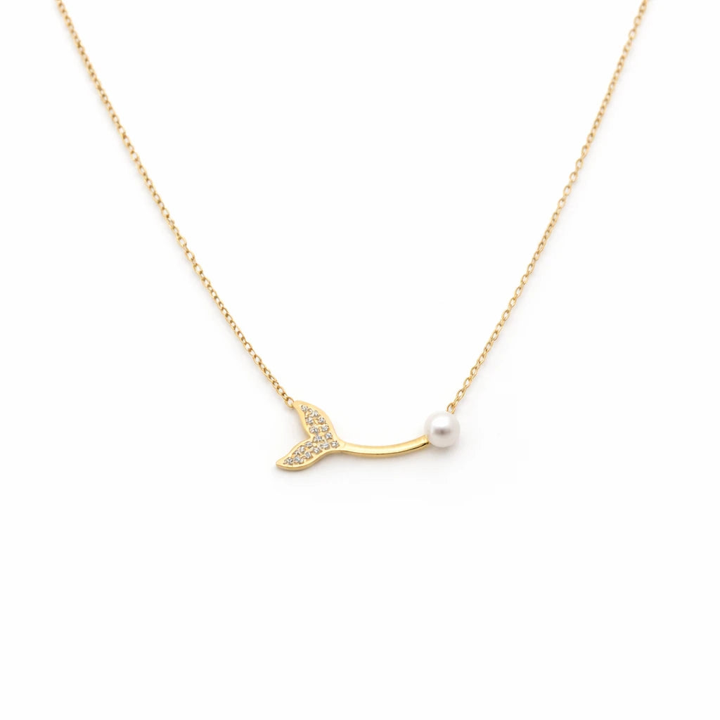 Maruva – 18K Gold Plated Pearl Tail Necklace