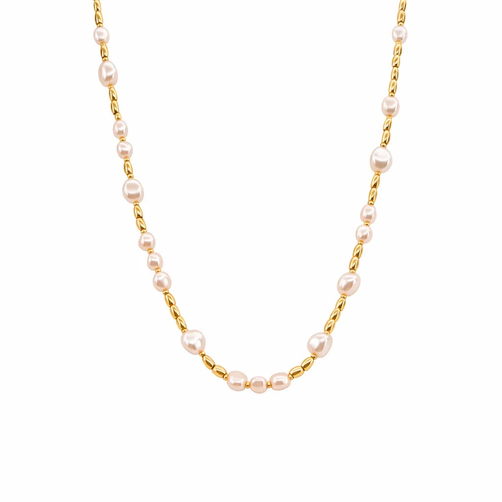Aira – 18K Gold Plated Pearl Bead Necklace