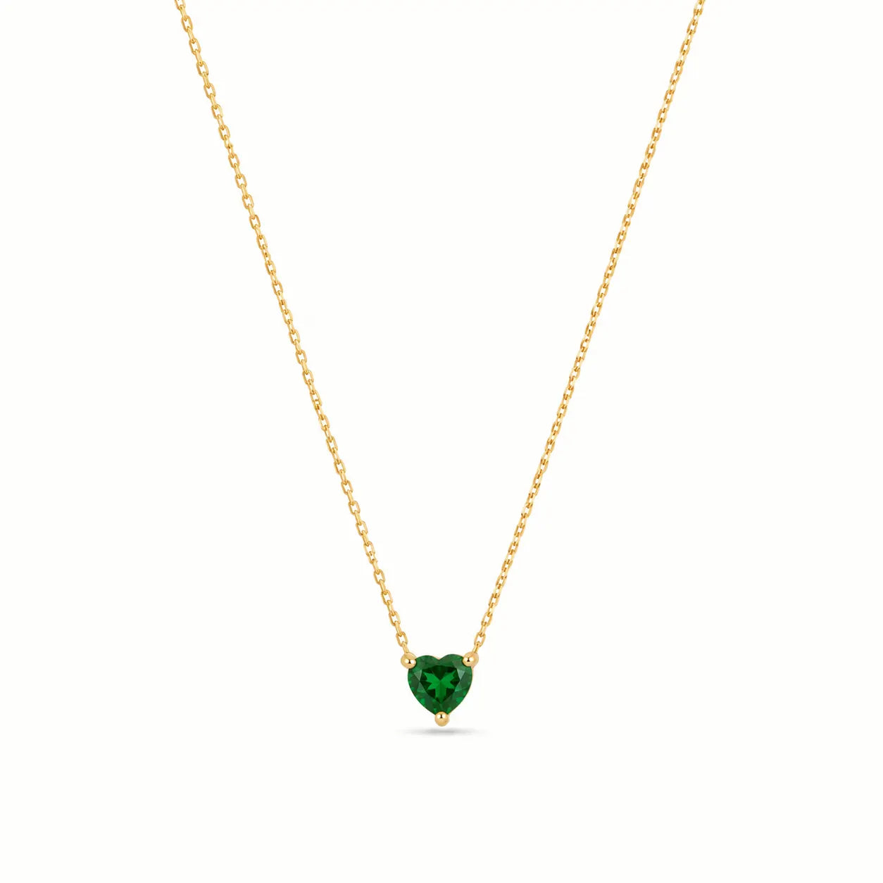 Evara Emerald Heart Necklace – 18K Gold Plated