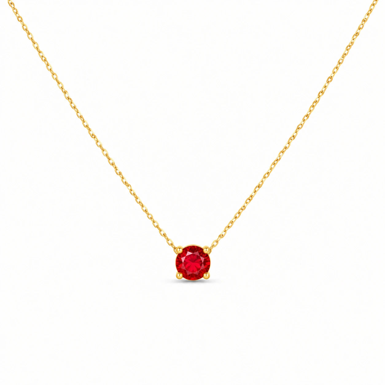 Roselle Ruby Red Necklace – 18K Gold Plated