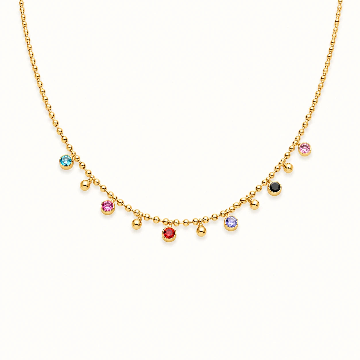 Celestia Charm Necklace – 18K Gold Plated