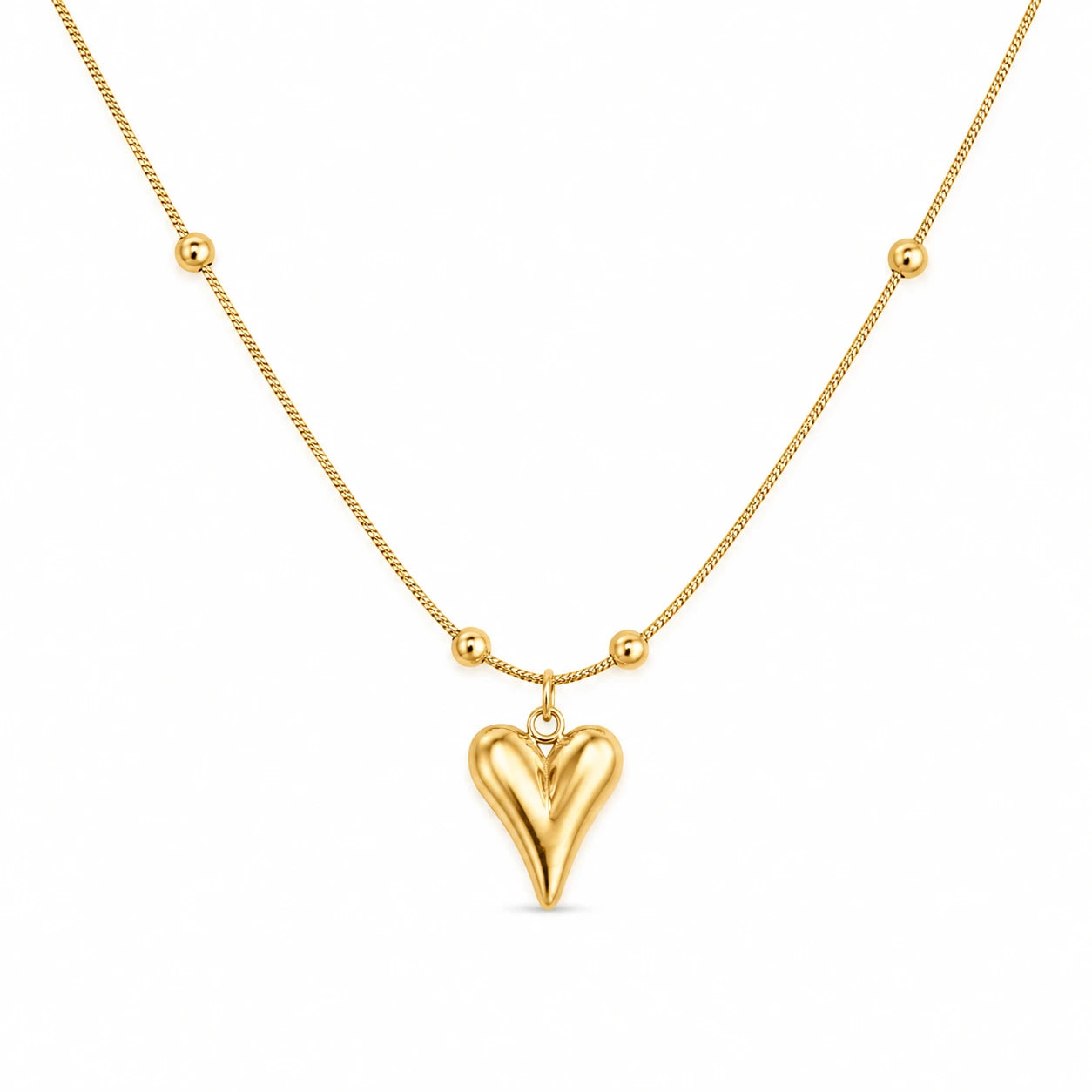 Elara Gold Heart Necklace – 18K Gold Plated