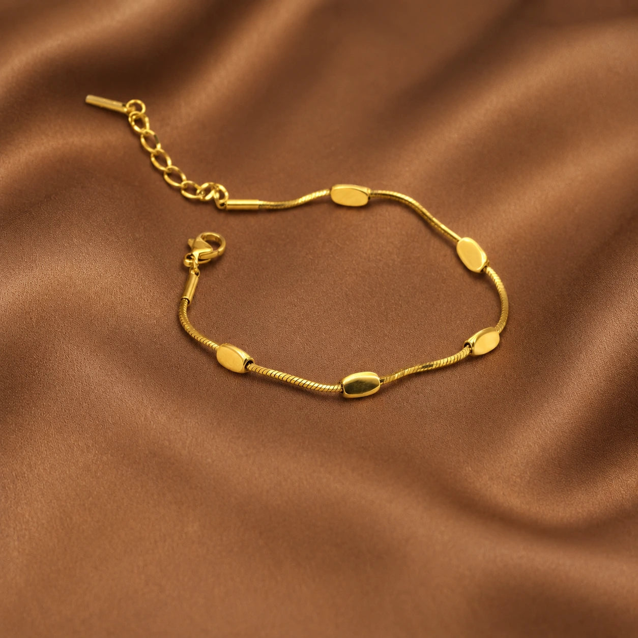 Nysa Minimal Gold Bead Bracelet – 18K Gold Plated