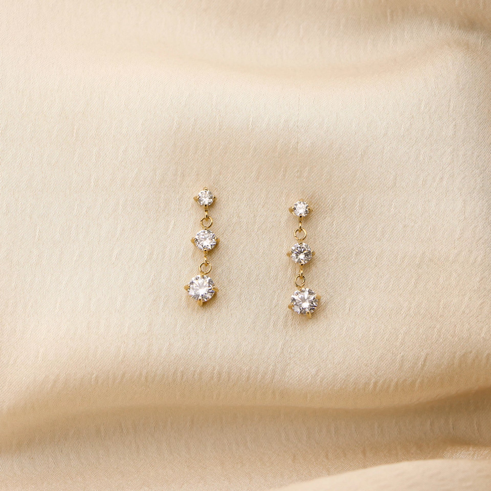 Siena – 18K Gold Plated Zirconia Drop Earrings