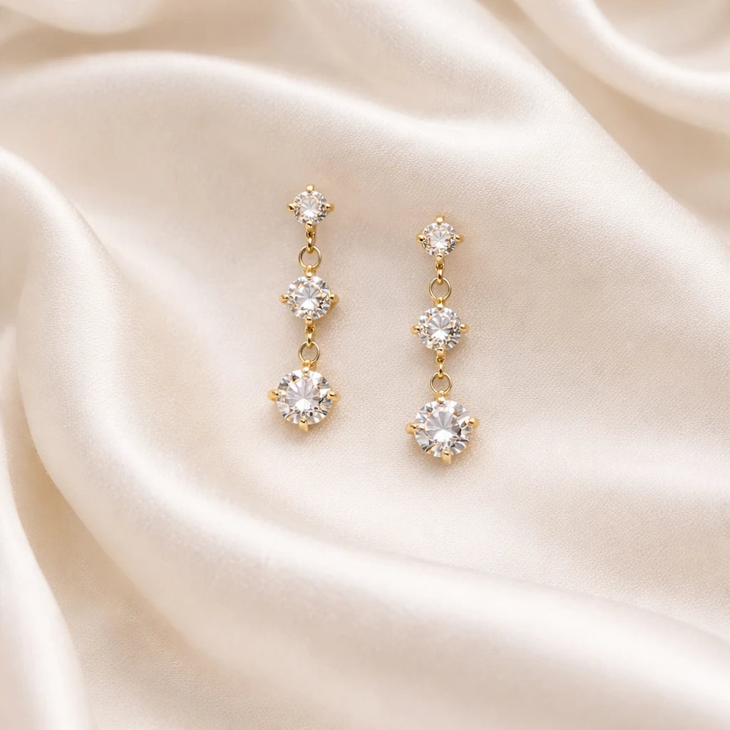 Siena – 18K Gold Plated Zirconia Drop Earrings