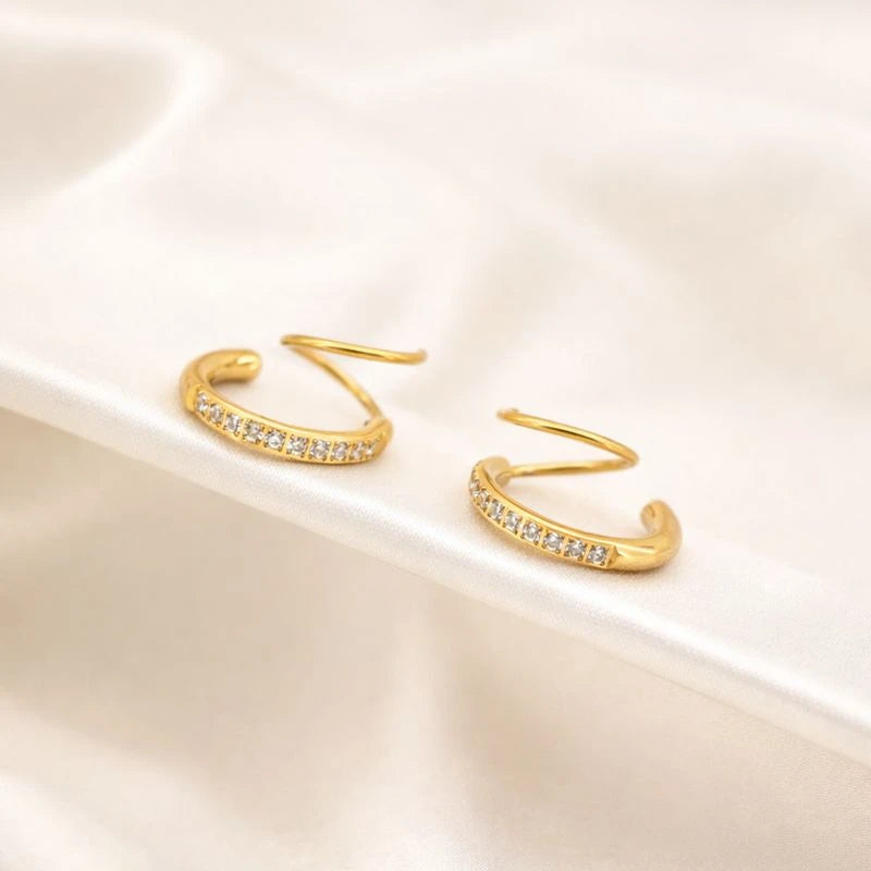Aira – 18K Gold Plated Zirconia Ear Cuff Earrings