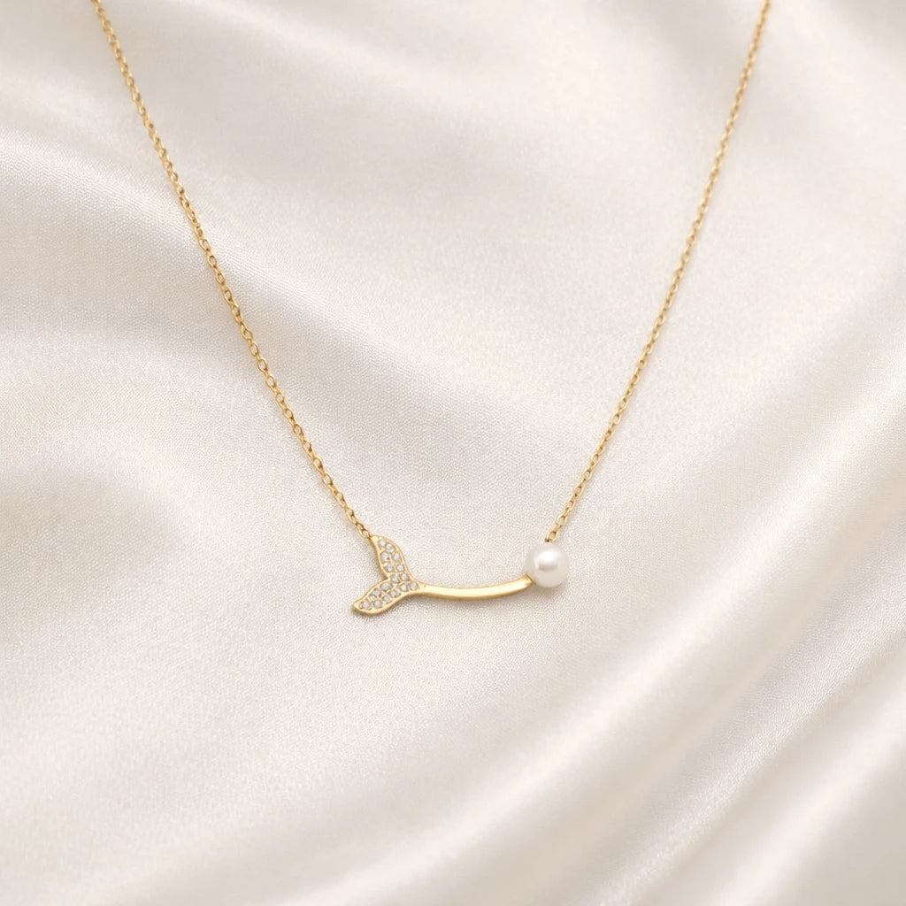 Maruva – 18K Gold Plated Pearl Tail Necklace