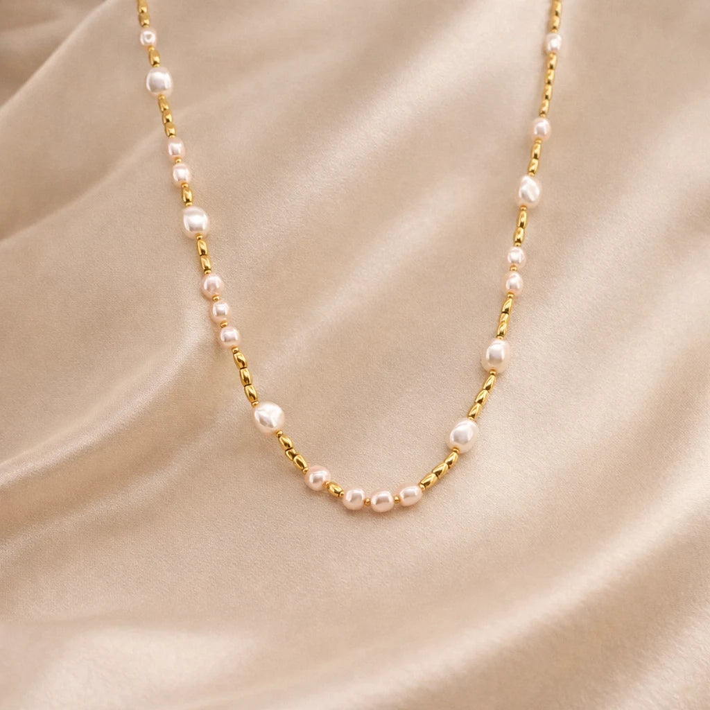 Aira – 18K Gold Plated Pearl Bead Necklace