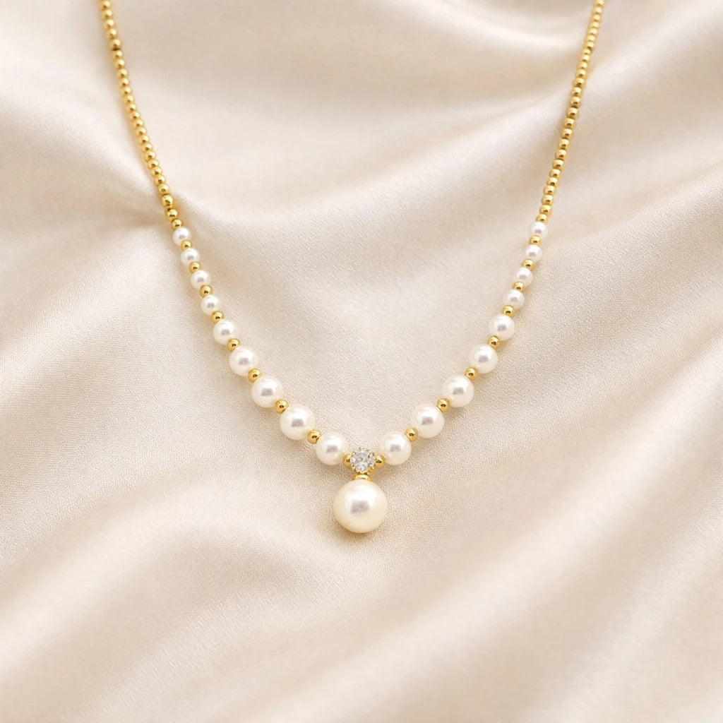 Alina – 18K Gold Plated Pearl Necklace