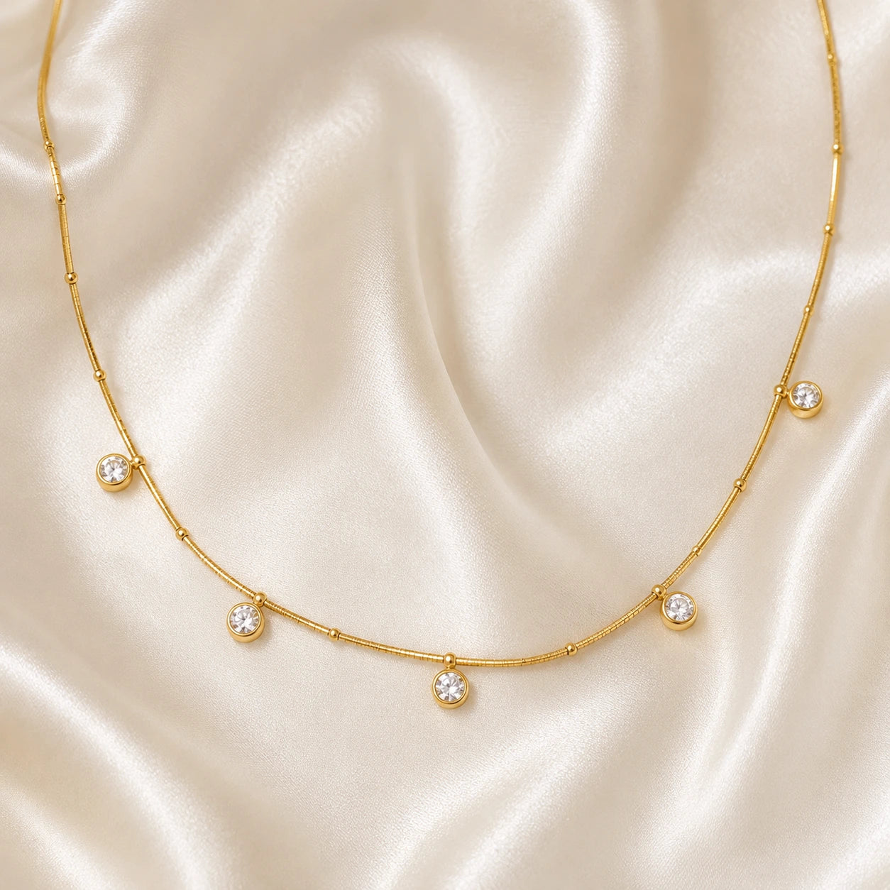 Celeste Drop Necklace – 18K Gold Plated