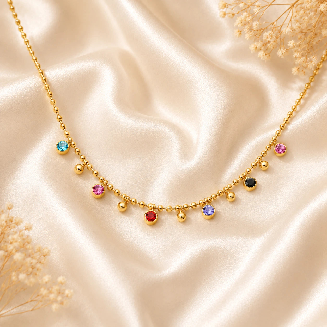 Celestia Charm Necklace – 18K Gold Plated