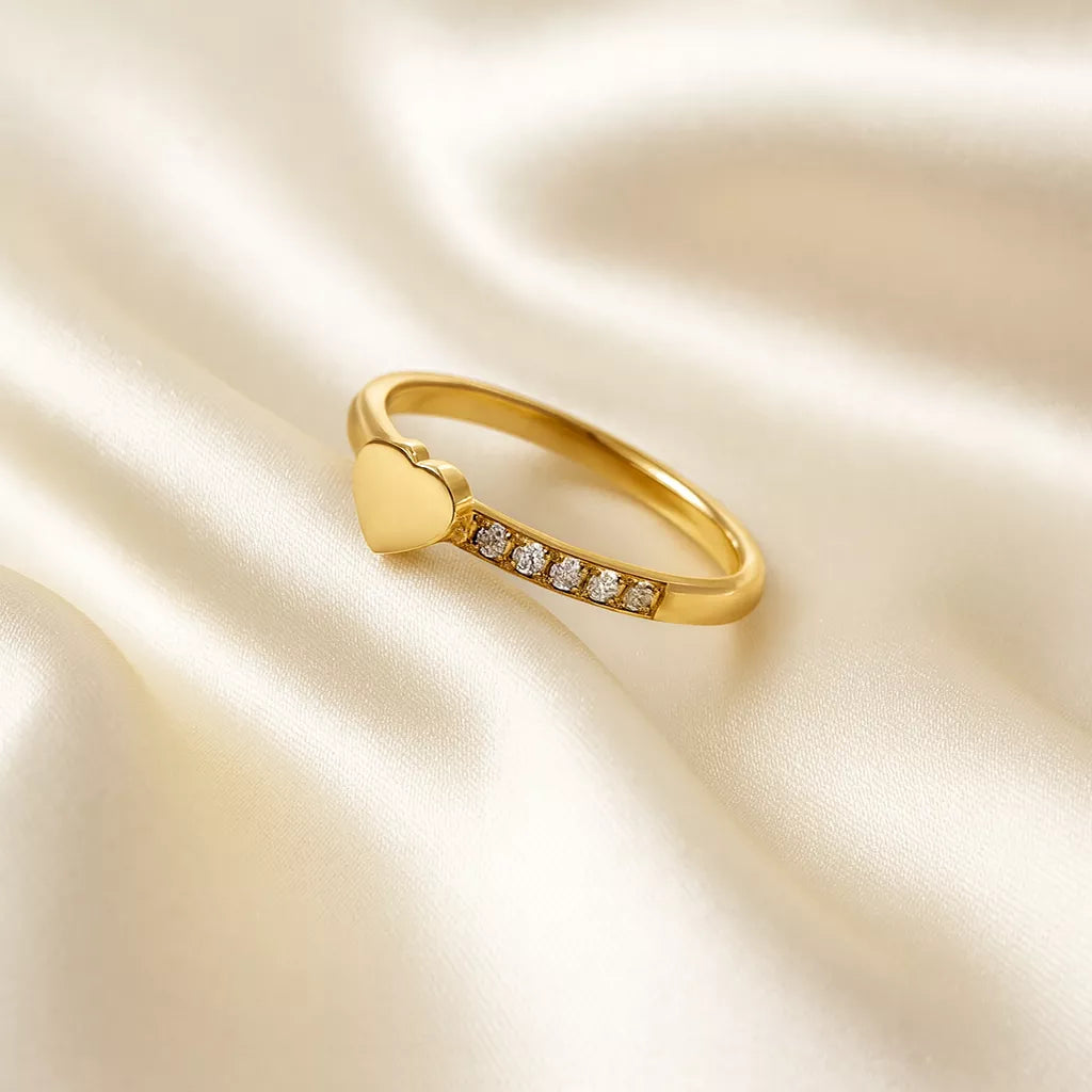 Aurea Heart Ring – 18K Gold Plated