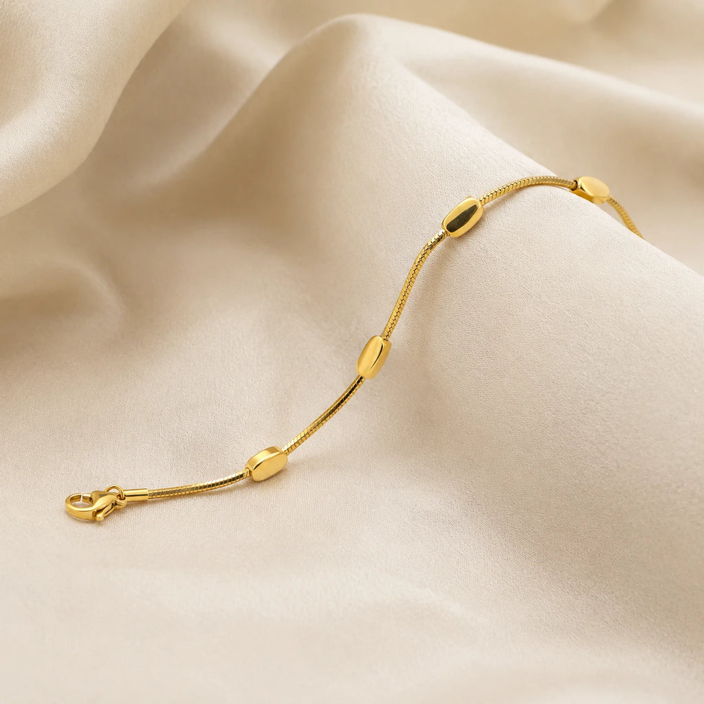 Nysa Minimal Gold Bead Bracelet – 18K Gold Plated