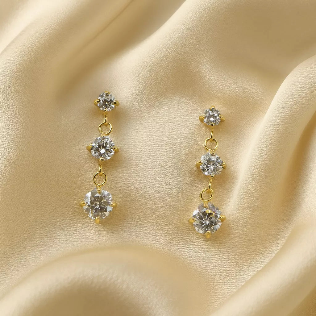 Siena – 18K Gold Plated Zirconia Drop Earrings