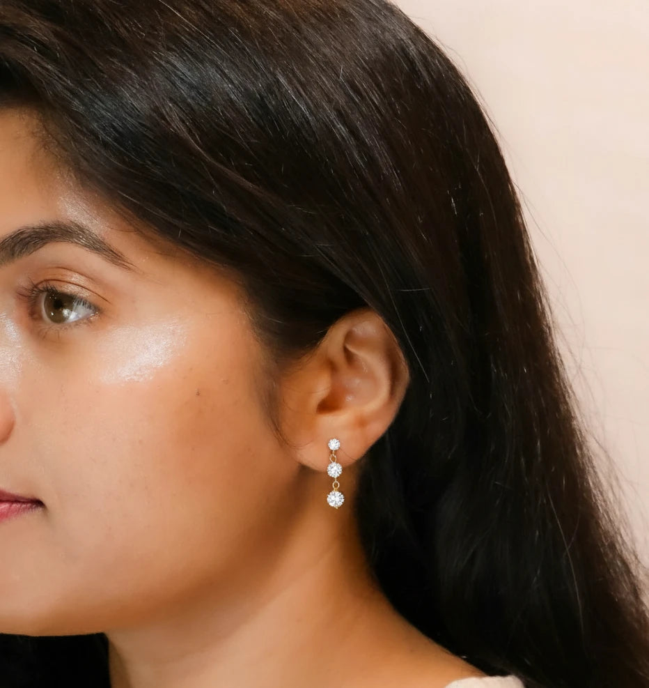 Siena – 18K Gold Plated Zirconia Drop Earrings