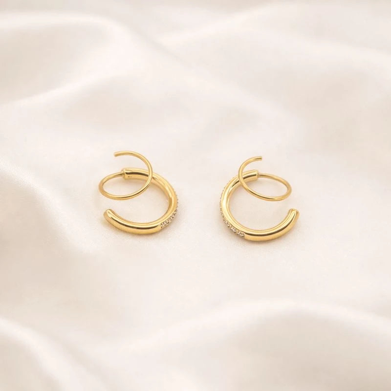 Aira – 18K Gold Plated Zirconia Ear Cuff Earrings