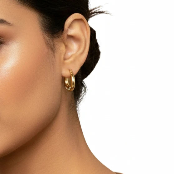 Elara – 18K Gold Plated Zirconia Hoops