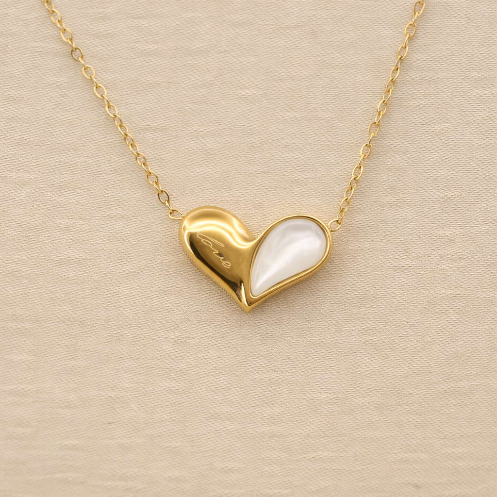 Solayne – 18K Gold Plated Enamel Heart Necklace