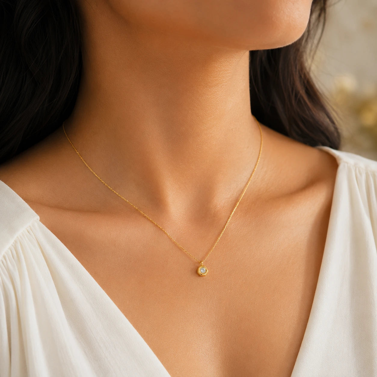 Serene Minimal Necklace – 18K Gold Plated