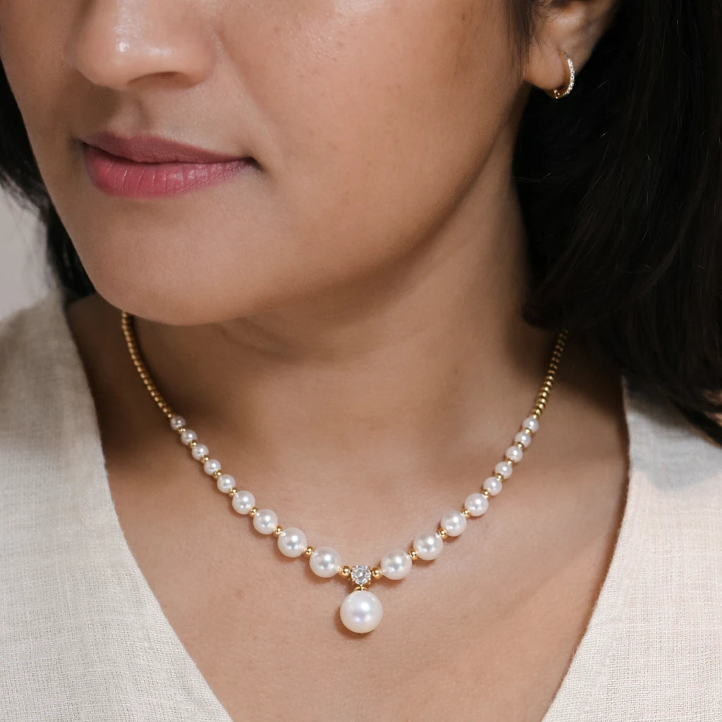 Alina – 18K Gold Plated Pearl Necklace