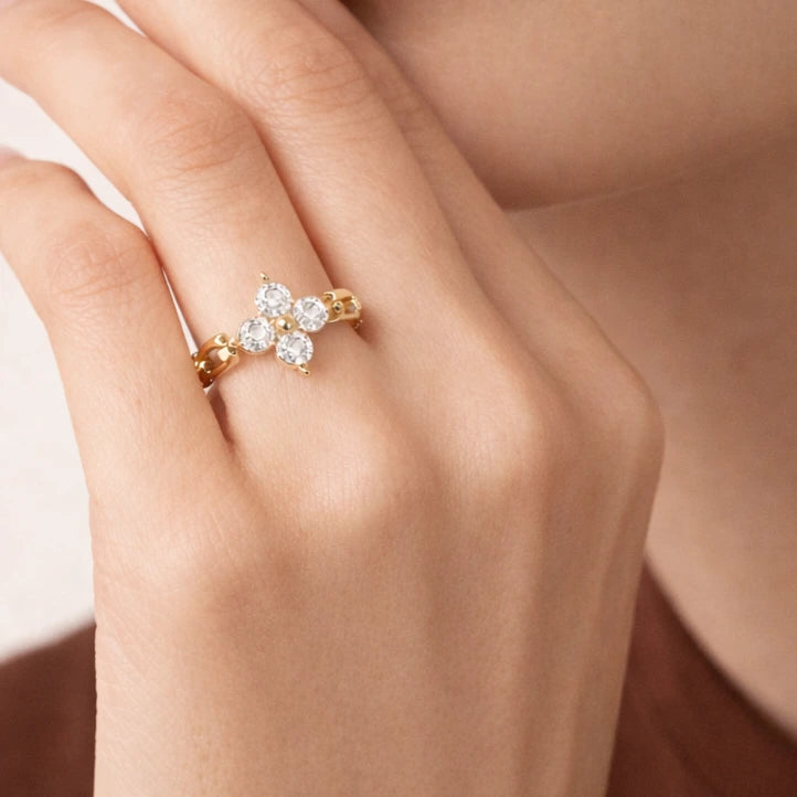Elira – 18K Gold Plated Floral Ring