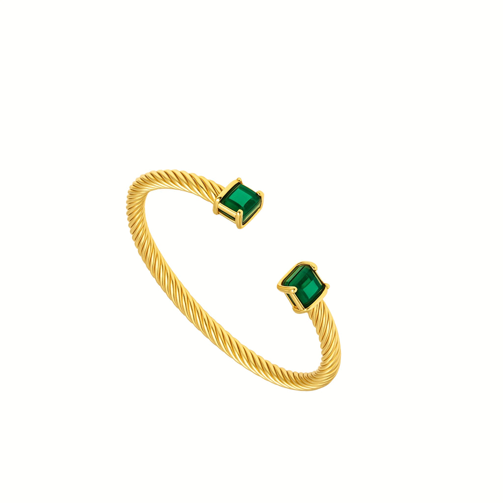 Emerald Muse Cuff – 18K Gold Plated