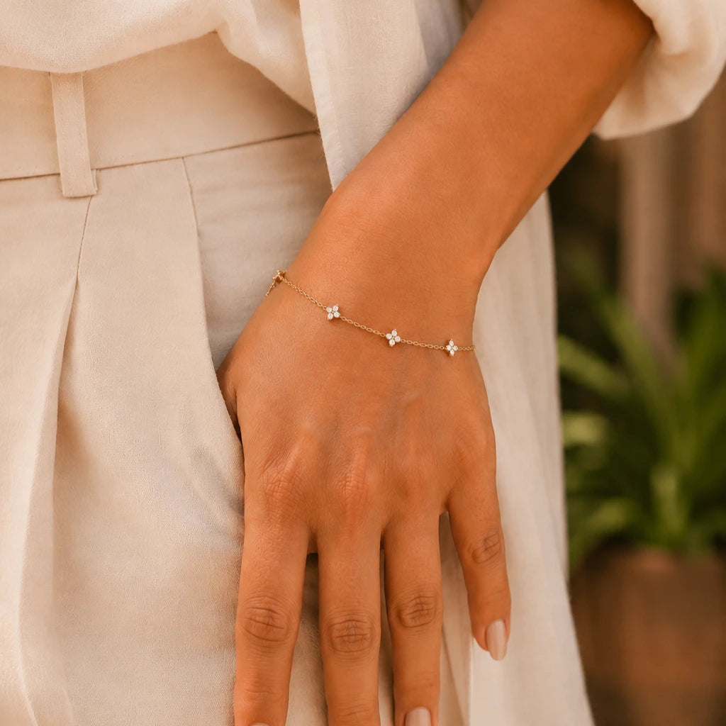 Florette Charm Bracelet – 18K Gold Plated