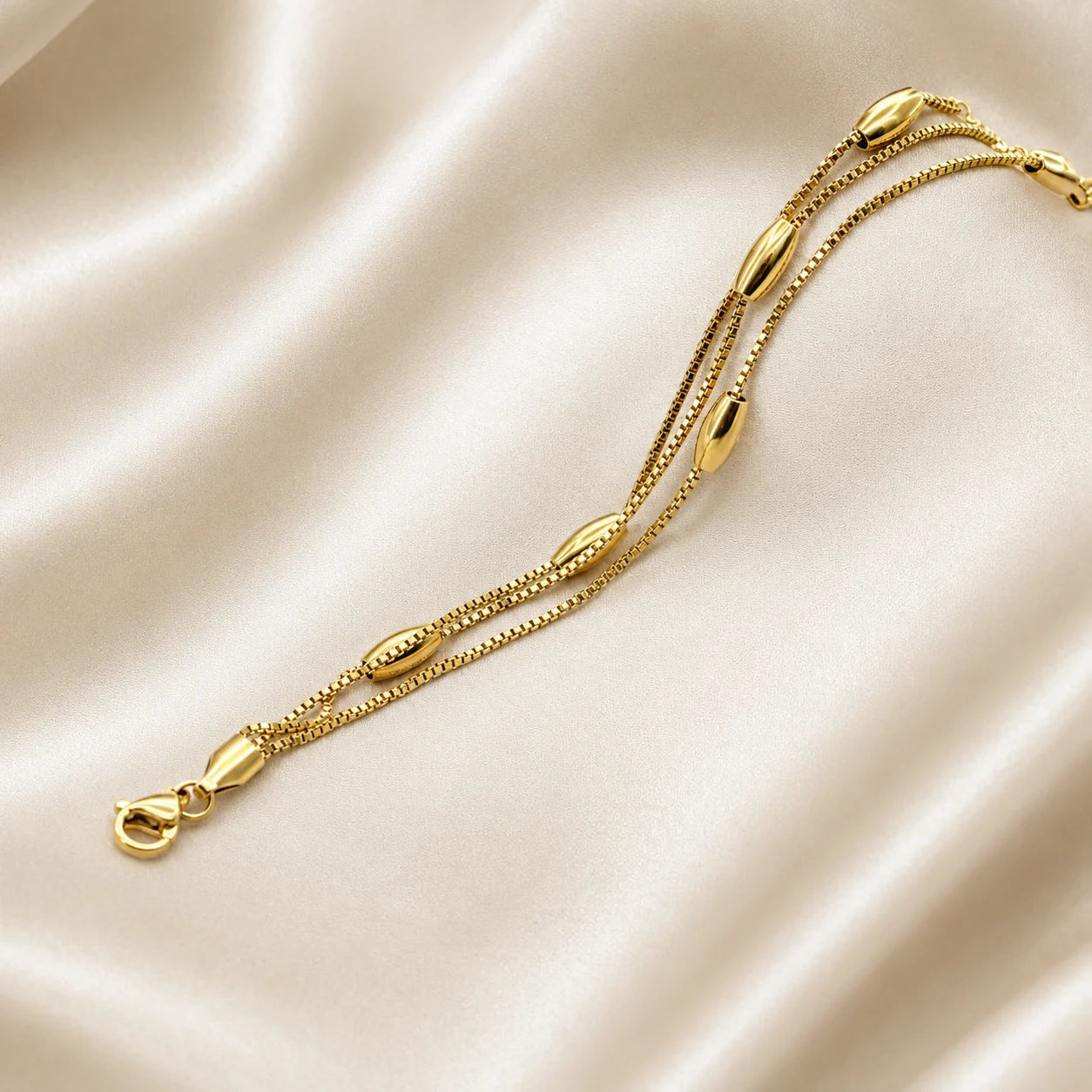 Celeste Layered Station Bracelet – 18K Gold Plated