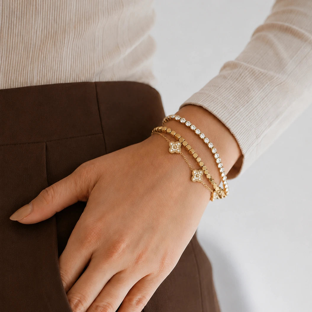 Fiora Clover Bracelet – 18K Gold Plated