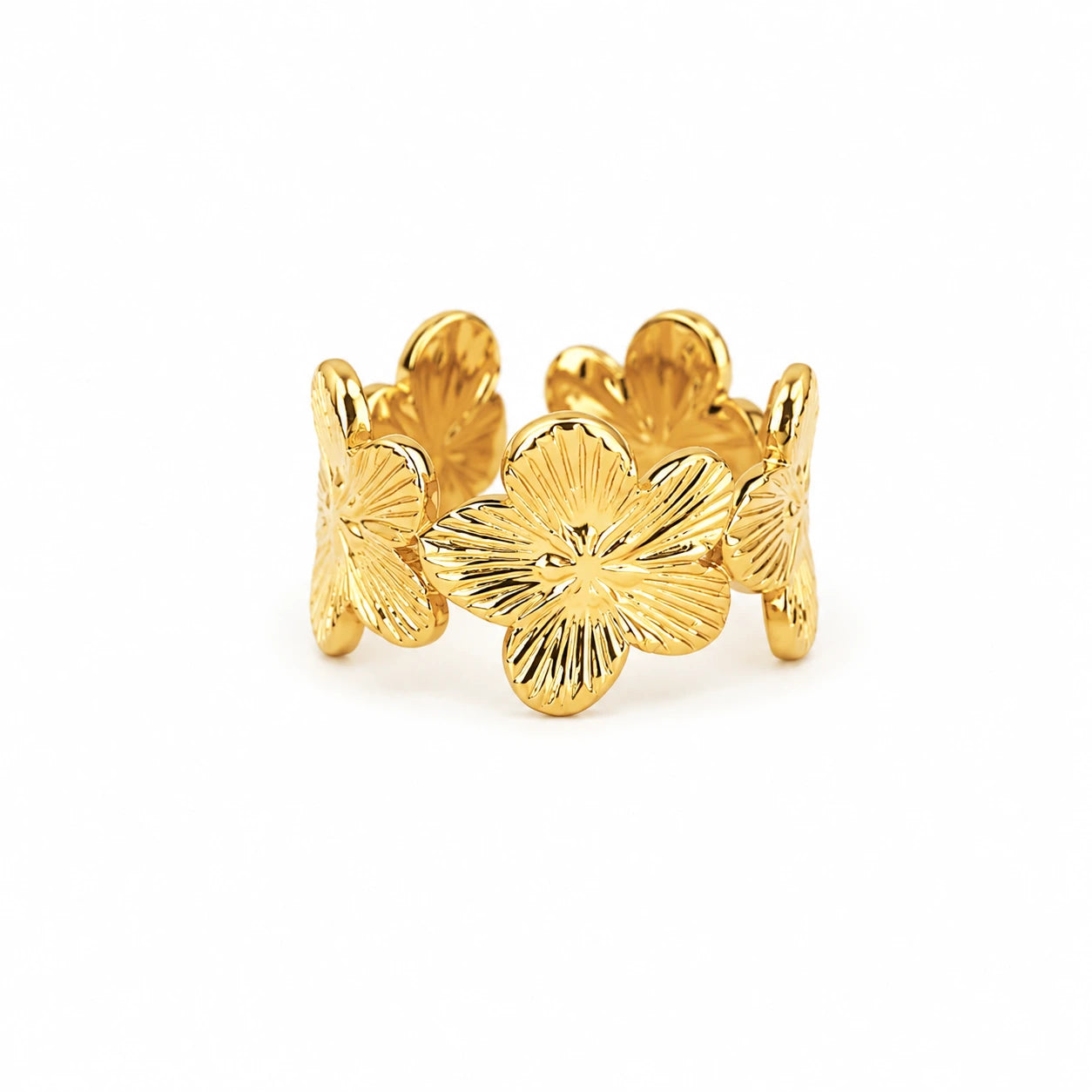 Fiora Bloom Adjustable Ring – 18K Gold Plated