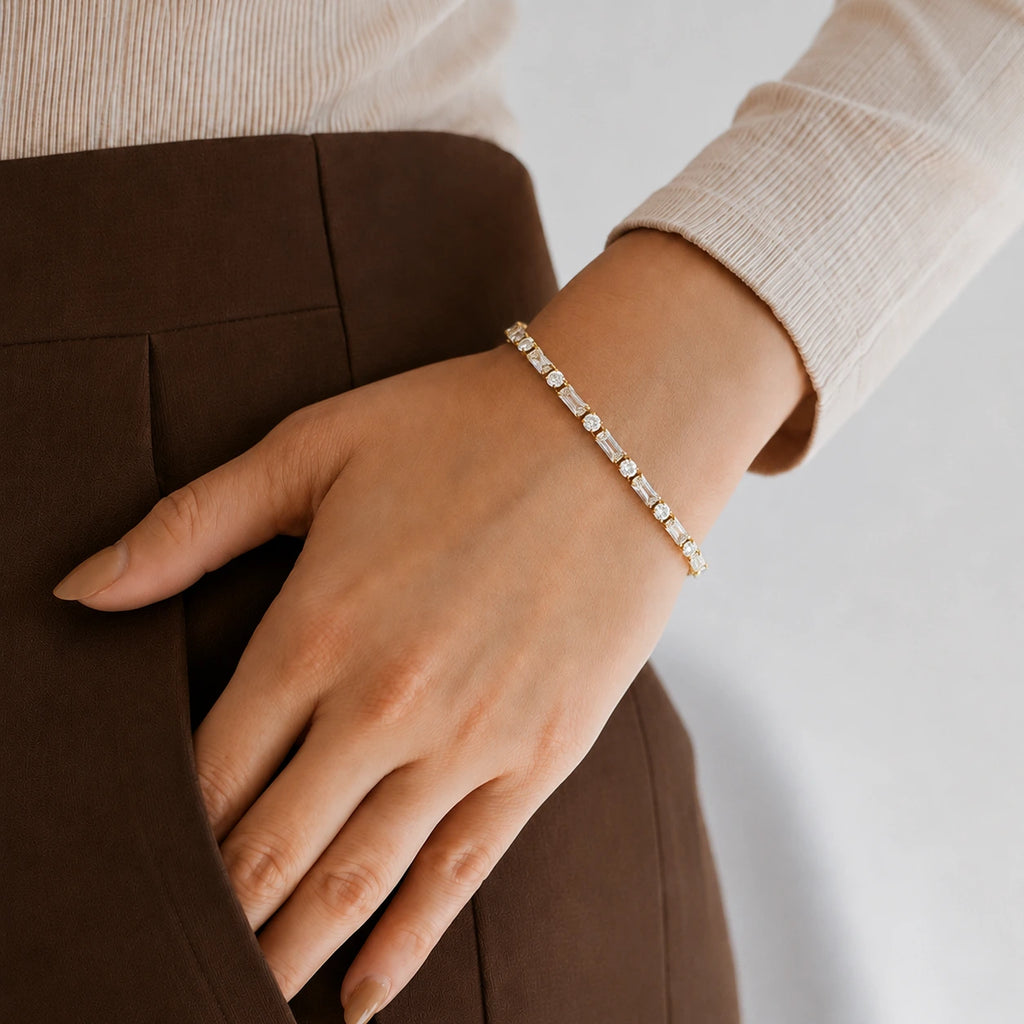 Celestia Tennis Bracelet – 18K Gold Plated
