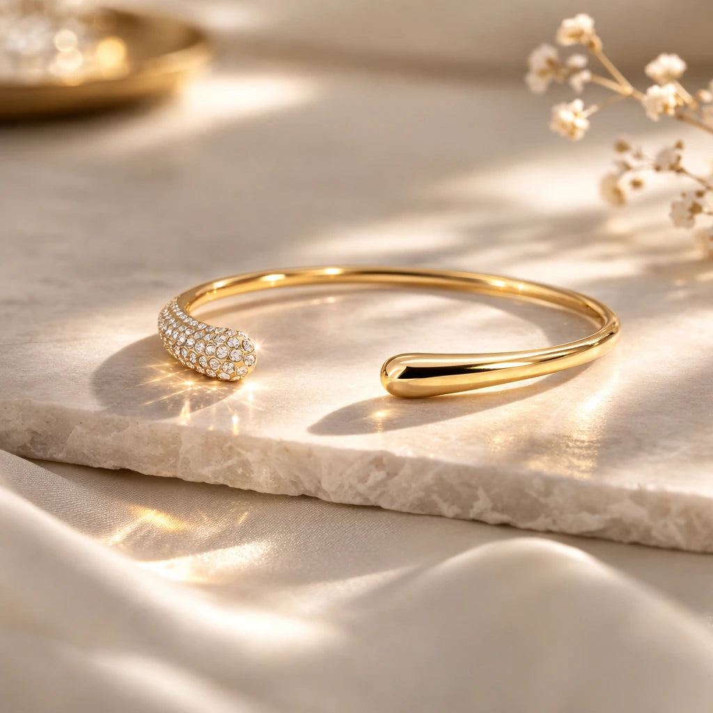 Aurielle Cuff Bracelet – 18K Gold Plated