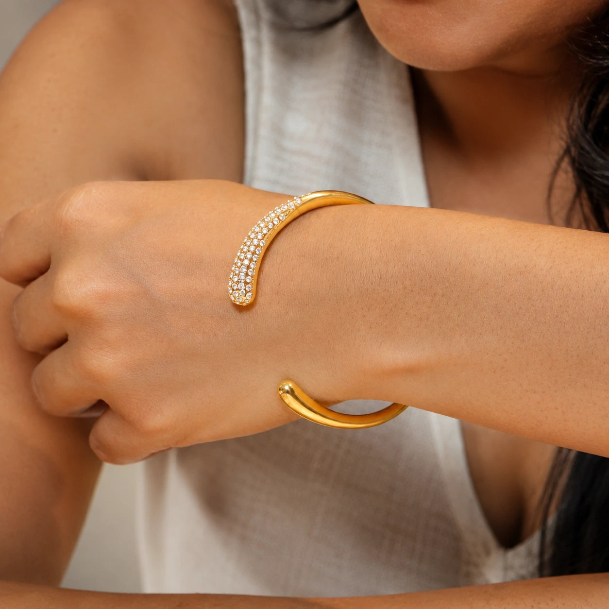 Aurielle Cuff Bracelet – 18K Gold Plated