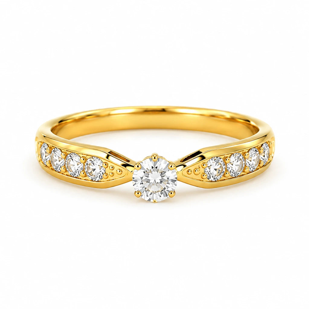 Elara Solitaire Ring – 18K Gold Plated