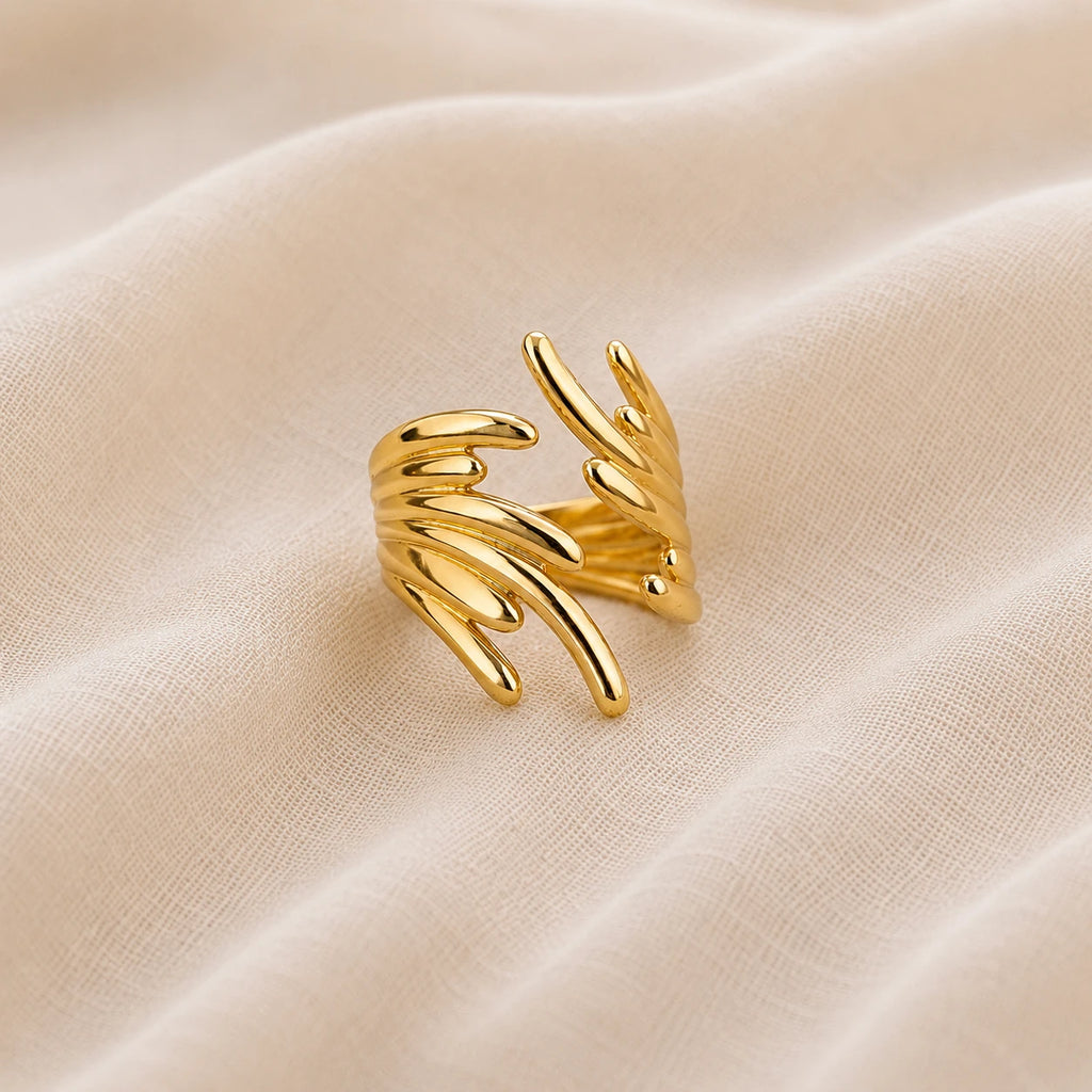 Seraphina Adjustable Statement Ring – 18K Gold Plated