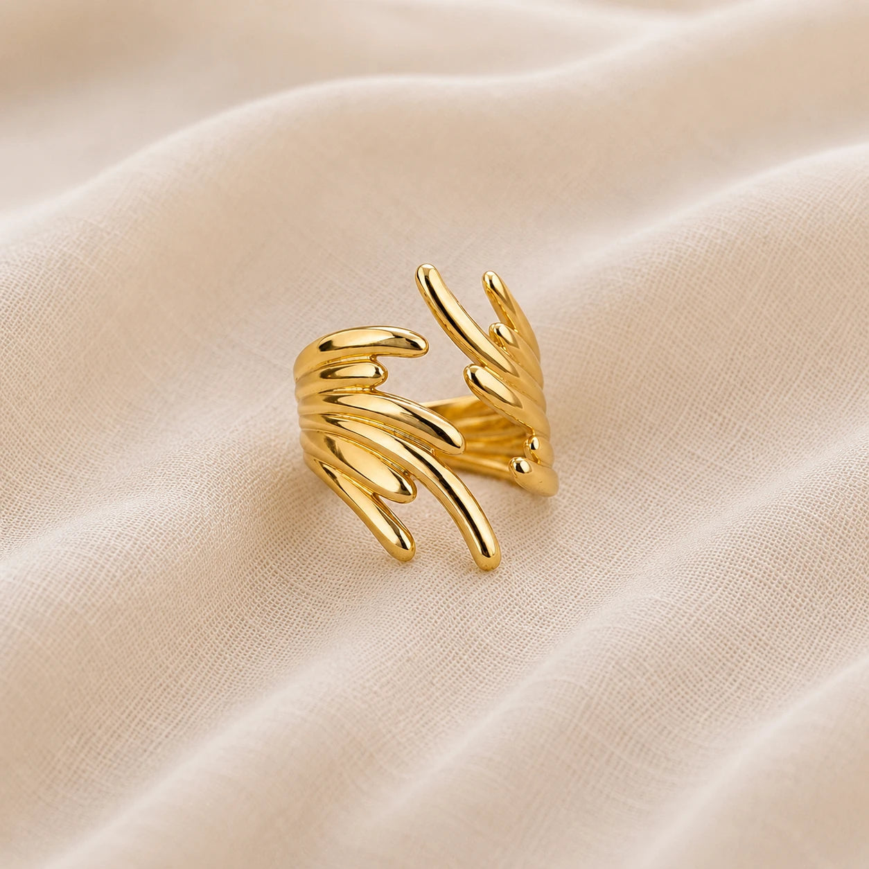 Seraphina Adjustable Statement Ring – 18K Gold Plated