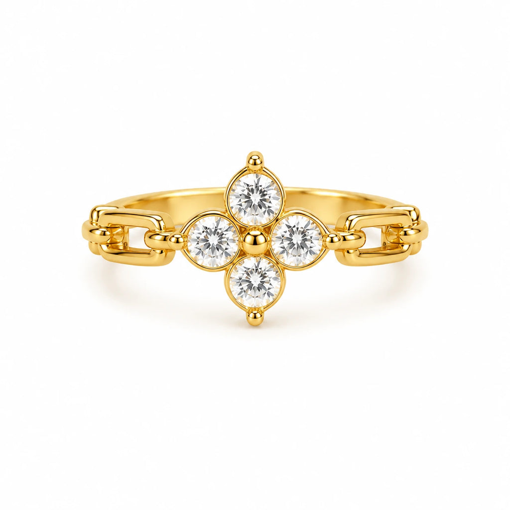 Elira – 18K Gold Plated Floral Ring