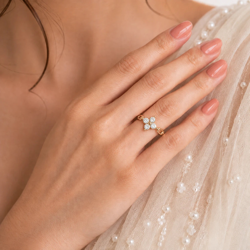 Elira – 18K Gold Plated Floral Ring