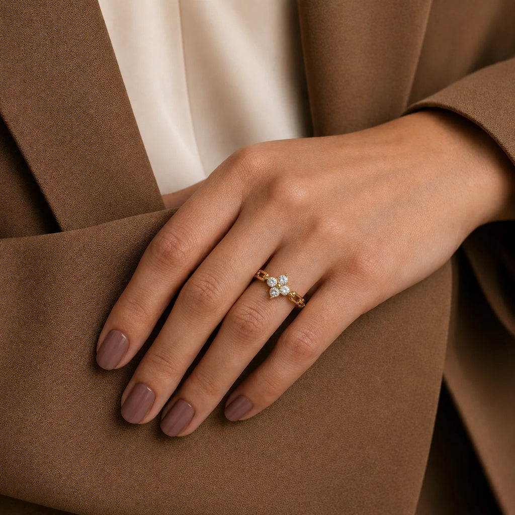 Elira – 18K Gold Plated Floral Ring